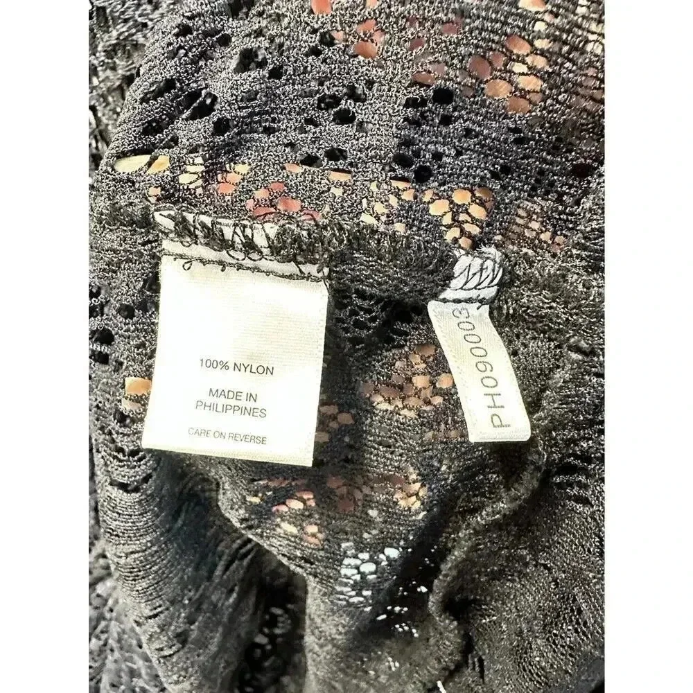 New York & Company Women’s‎ Size XL Blue Lace See-Through Blouse